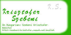 krisztofer szebeni business card